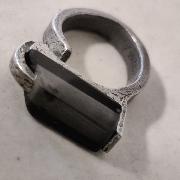Anne Marie Chagnon Geometric Pewter Ring - Picture 8 of 15